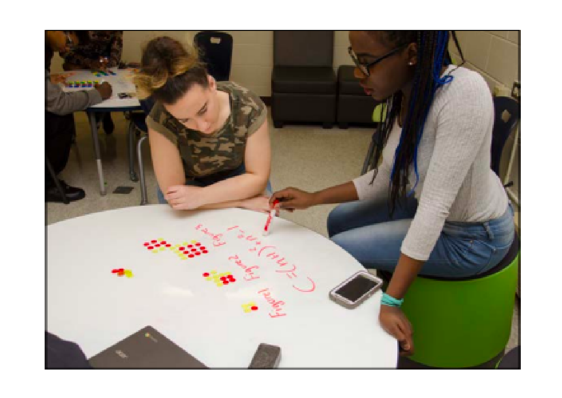 a non-numerical pattern of red and yellow counters.