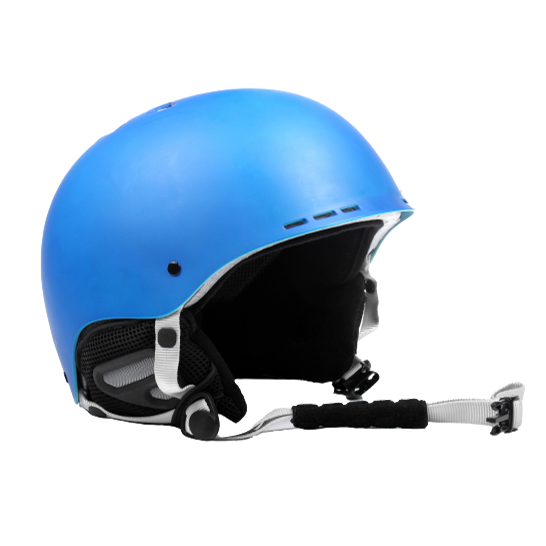 Voici un casque de couleur bleue 