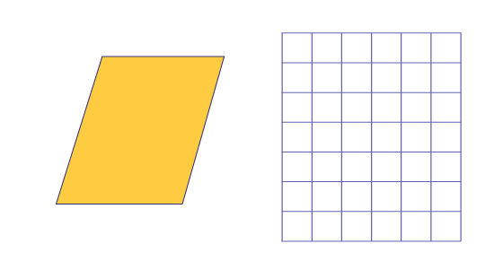 Il y a un parallélogramme et une grille.