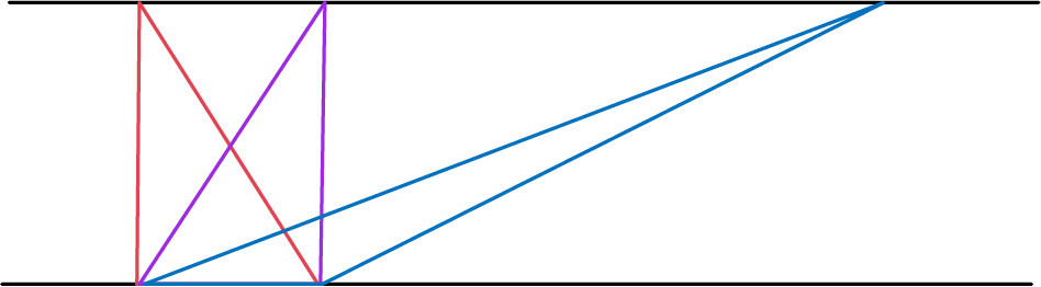 Un ensemble de lignes qui forme des triangles et un carré.