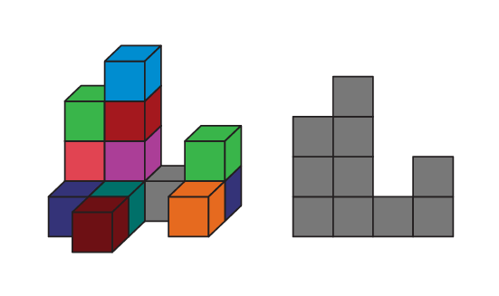 Il y a deux images: un solide vu diagonalement et sa vue de face. 