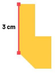 Tile one: Shape of 7 sides of which the longest is 3 centimeters.