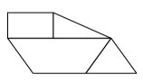 A shape is composed of triangles, a rectangle and a trapezoid.