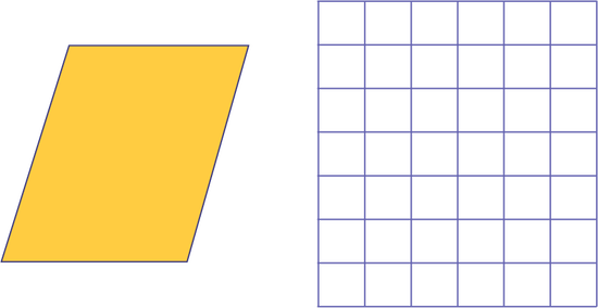 There is a parallelogram and a grid