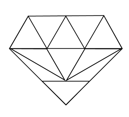 A figure with five sides formed by equilateral, isosceles, and scalene triangles.