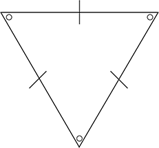 A triangle with three congruent sides and three equal angles.