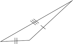 A triangle with three sides and three different angles.