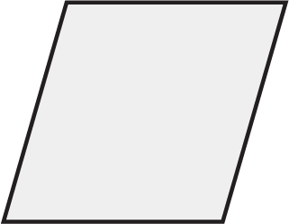 A parallelogram with two sets of equal parallel lines.