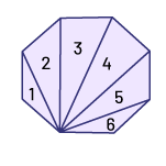 6 triangles arranged to look like a shell.